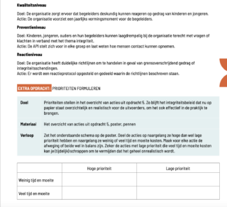 Stappenplan integriteit opdracht